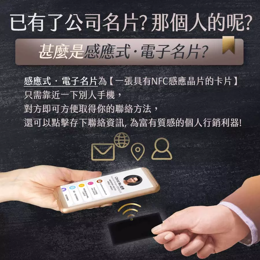 NFC感應式電子名片黑白配色